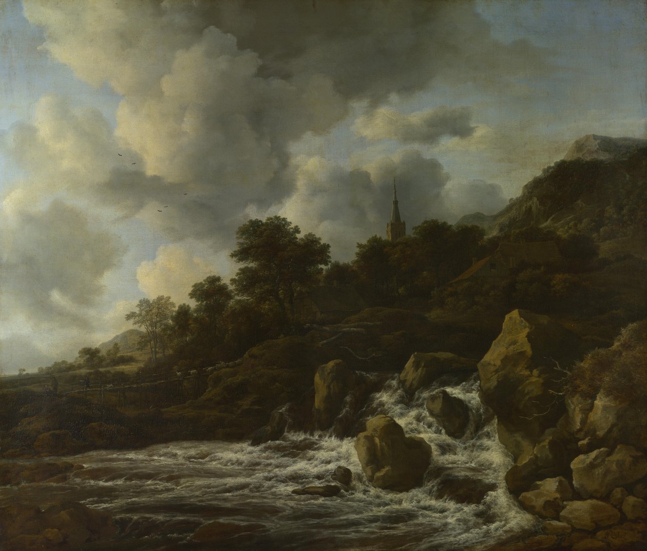 Bir Köyün Yakınındaki Şelale, c.1665-70 by Jacob van Ruisdael