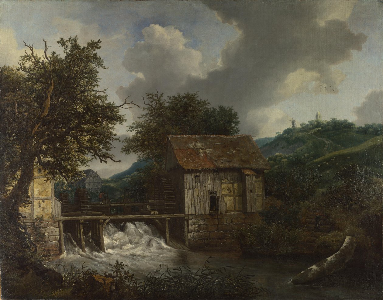 Singraven yakınlarında iki su değirmeni ve açık bir savak by Jacob van Ruisdael