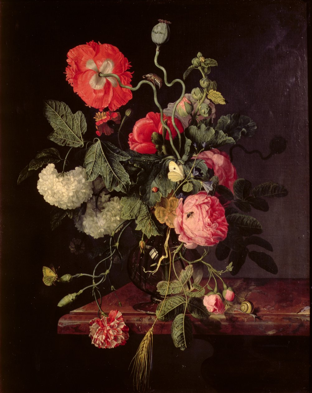Cam Vazoda Çiçekler, 1667 by Jacob van Walscapelle