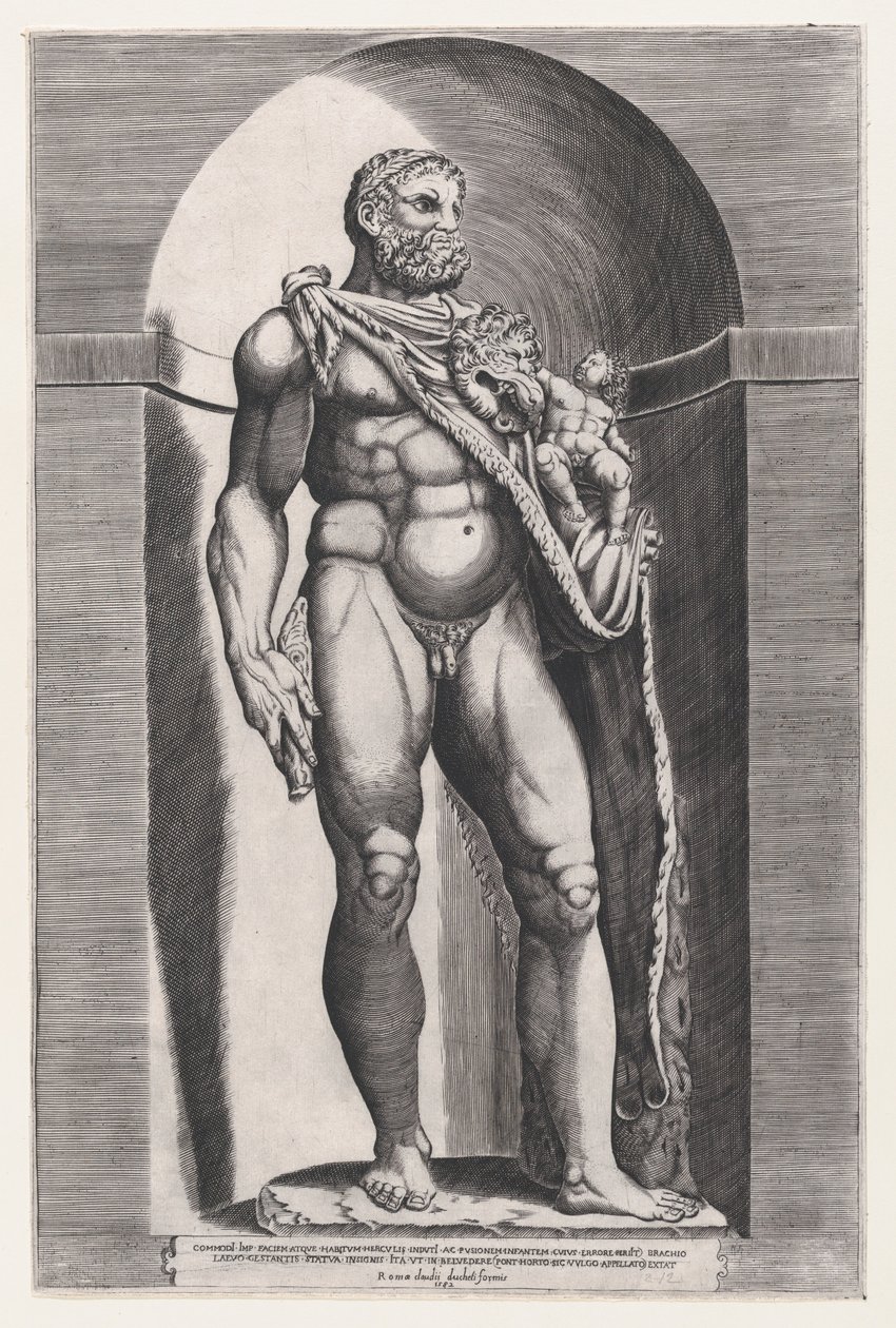 Roma ihtişamının aynası: Herkül olarak Emperor Commodus, 1582., 1582 by Jacob(us) Bos.