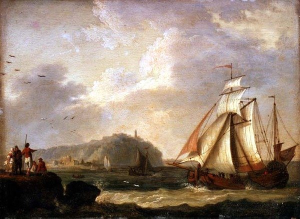 Kıyıya Dönen Bir Hollanda Pembesi by Jacob Philippe Hackert