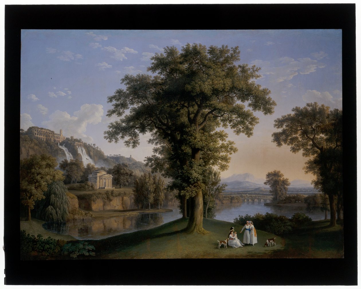 Tivoli'deki Küçük Cascatelle ve Maecenas Villasıyla İdeal Manzara by Jacob-Philippe Hackert