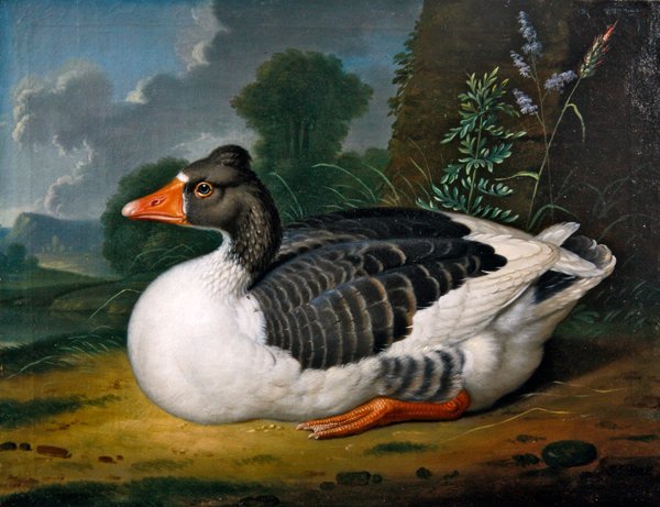 Manzarada Bir Kaz (tuval üzerine yağlı boya) by Jacob Samuel Beck