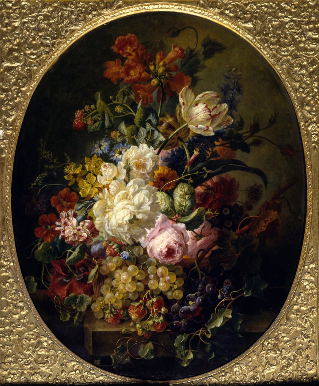 Çiçekler ve meyveler. Moise Jacobber (1786-1863) Ec. Bekle. by Jacob Ber