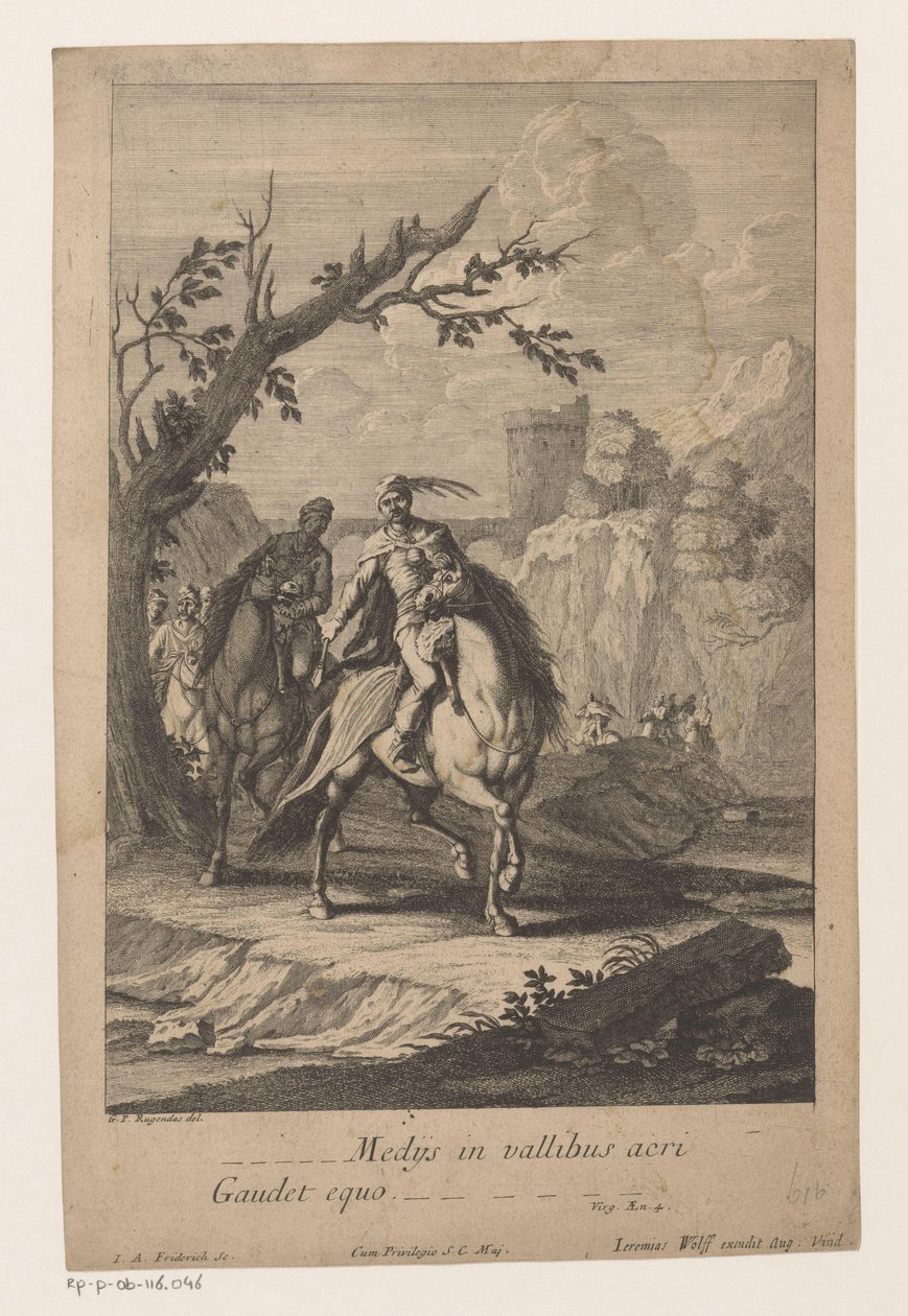 Ruiters trekken kapı de valei Keskin vadilerin ortasında at sevinir (nesne üzerindeki başlık) by Jacob Andreas Fridrich (I)