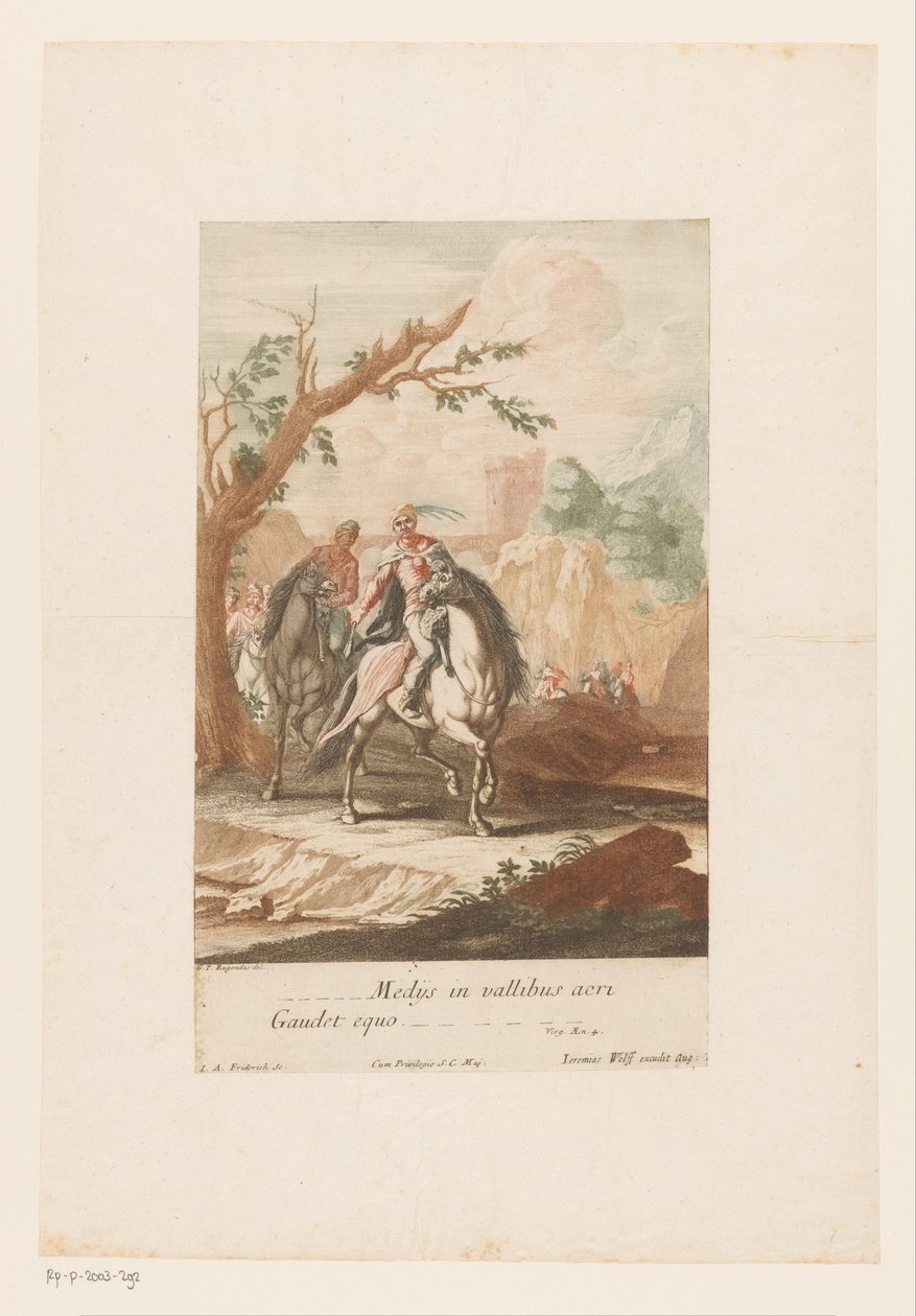 Ruiters trekken kapı de valei Keskin vadilerin ortasında at sevinir (nesne üzerindeki başlık) by Jacob Andreas Fridrich (I)