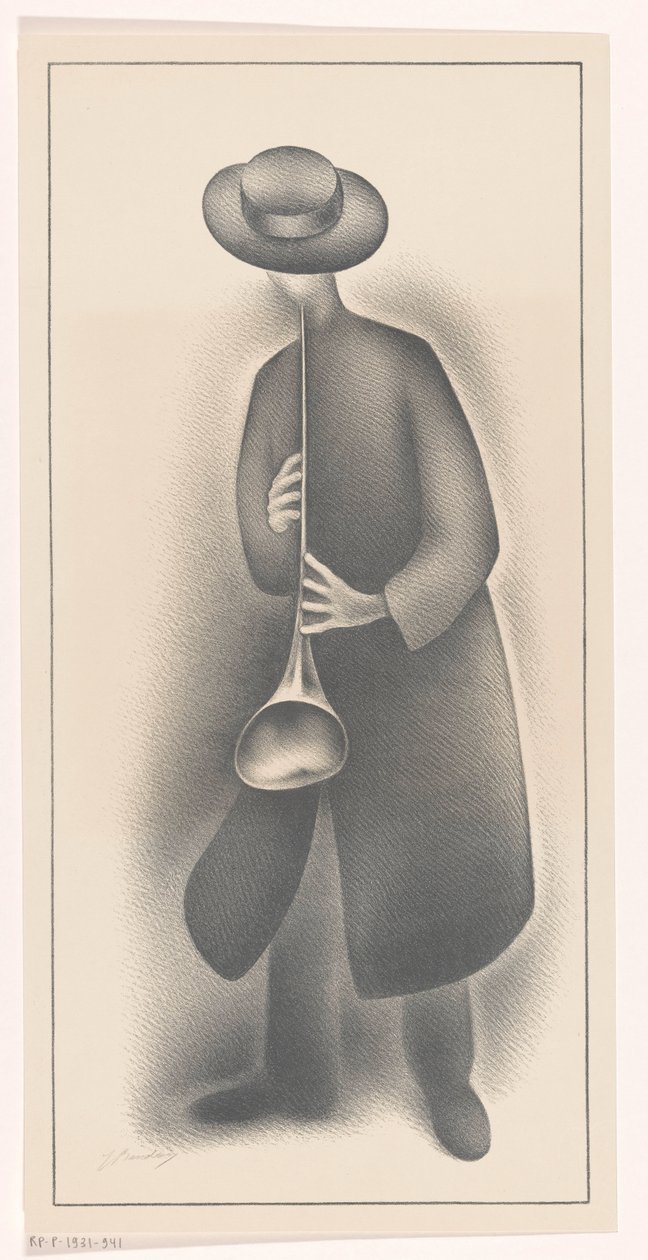 Nefesli çalgı ile sokak müzisyeni by Jacob Bendien (signed by artist)