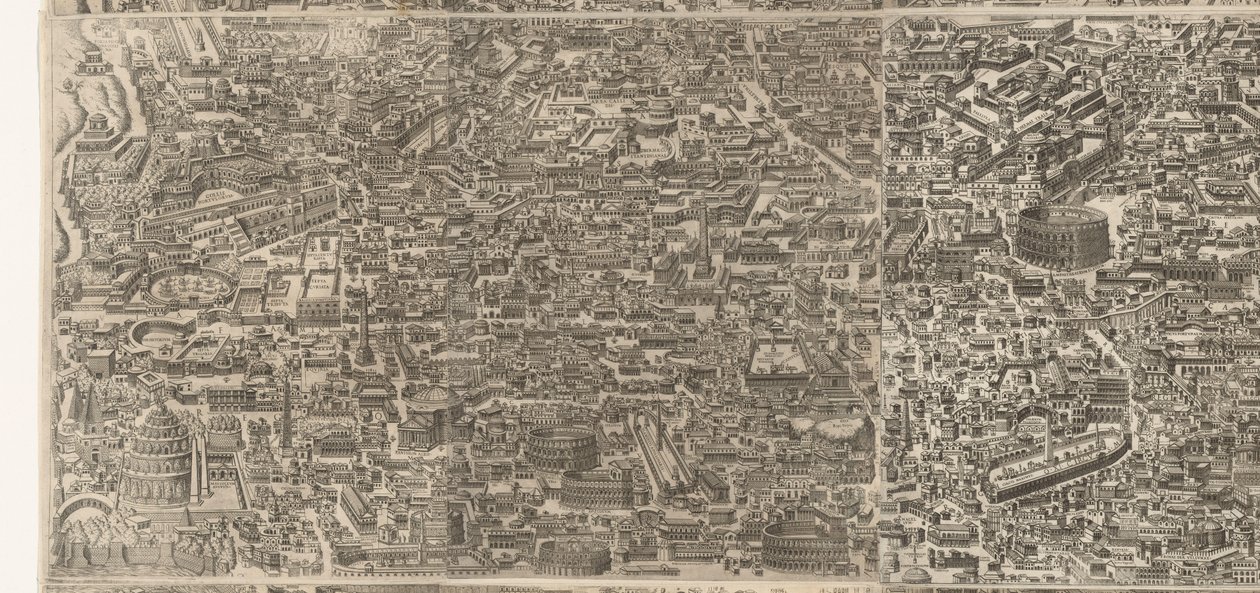 Plattegrond van Rome on tijde van keizer Augustus (orta bıçak) Antik anıtlardan en doğru şekilde oluşturulmuş antik kentin bir görüntüsü Bina kalıntılarından antik Roma