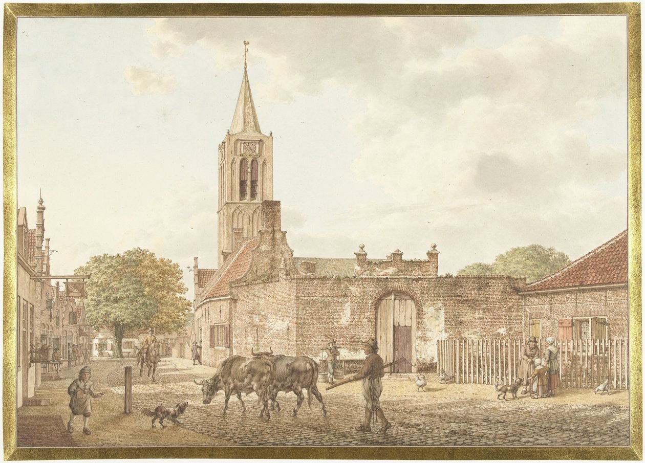 Beverwijk'te sokak sahnesi by Jacob  Cats