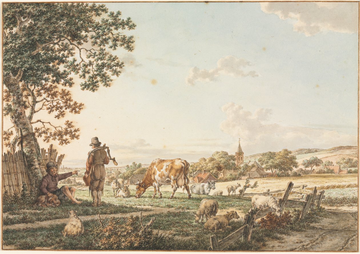Köy ile pastoral manzara by Jacob Cats