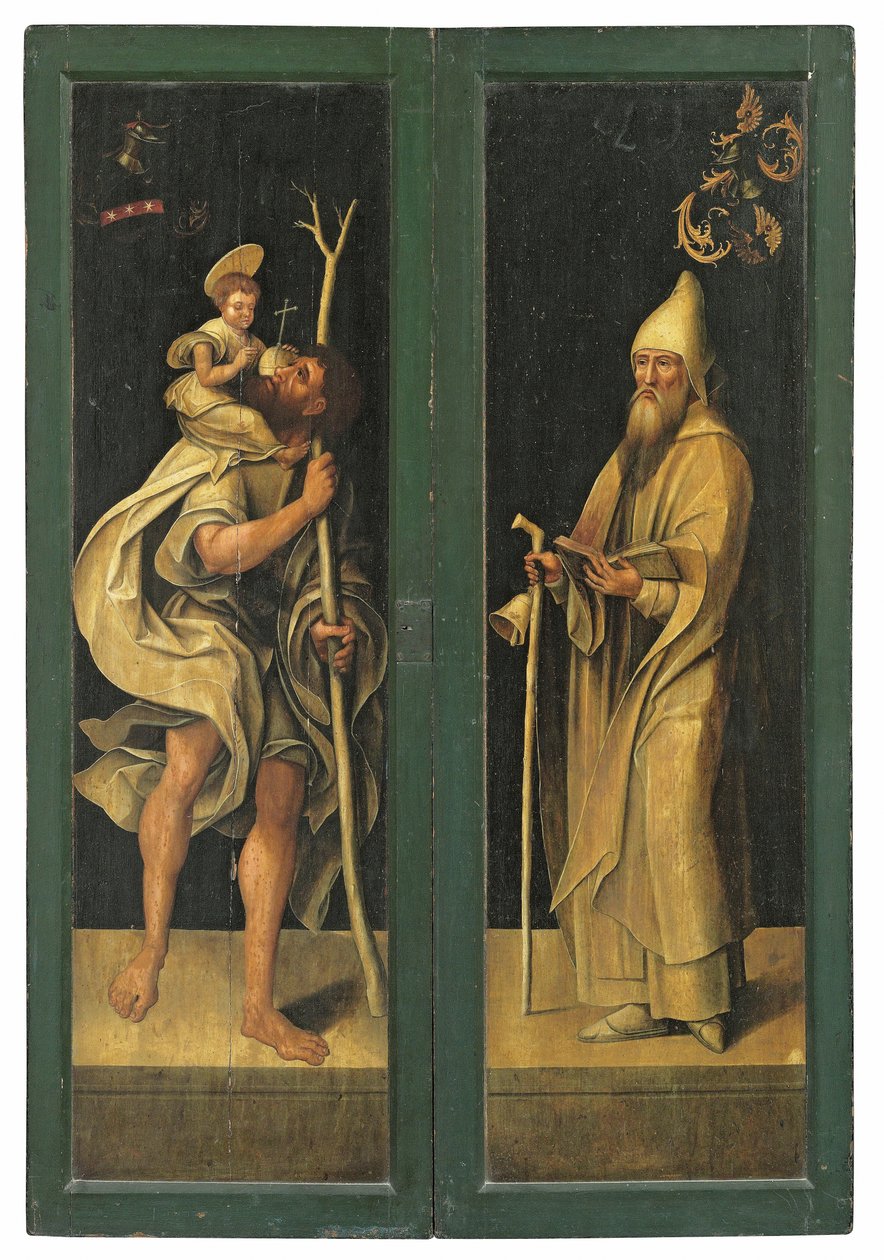 St. Christopher, Mesih çocuğunu ve St. Anthony Abbot