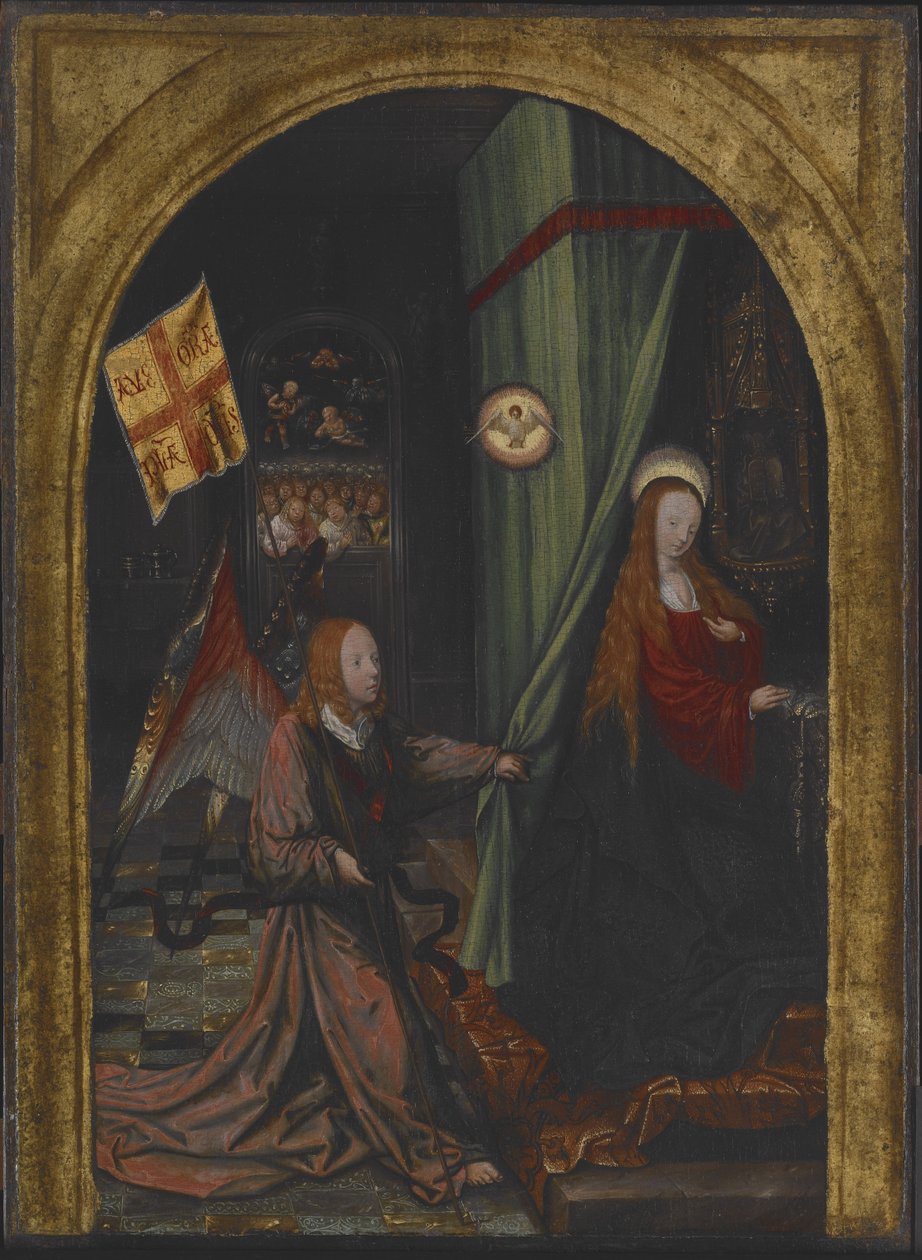 Müjde, c.1508 (ahşap üzerine yağlı boya) by Jacob Cornelisz van Oostsanen