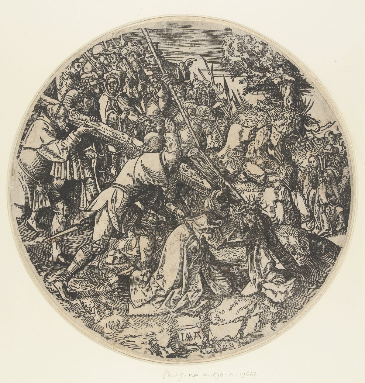 haç taşıyan The Round Passion (dizi adı) by Jacob Cornelisz van Oostsanen