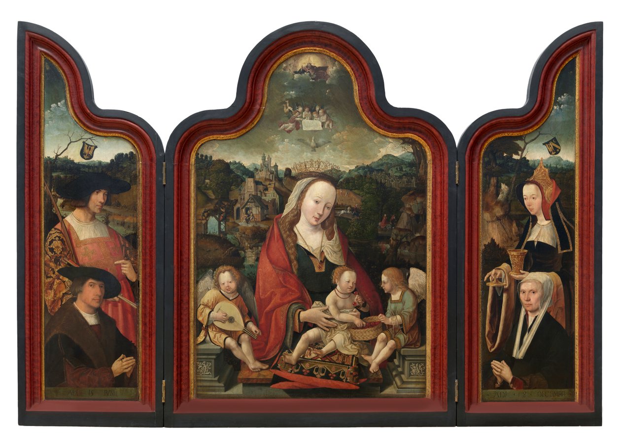 Pompeius Otto ve eşi Gerbich Claesdr'den Tryptich (panel üzerine yağ) by Jacob Cornelisz van Oostsanen