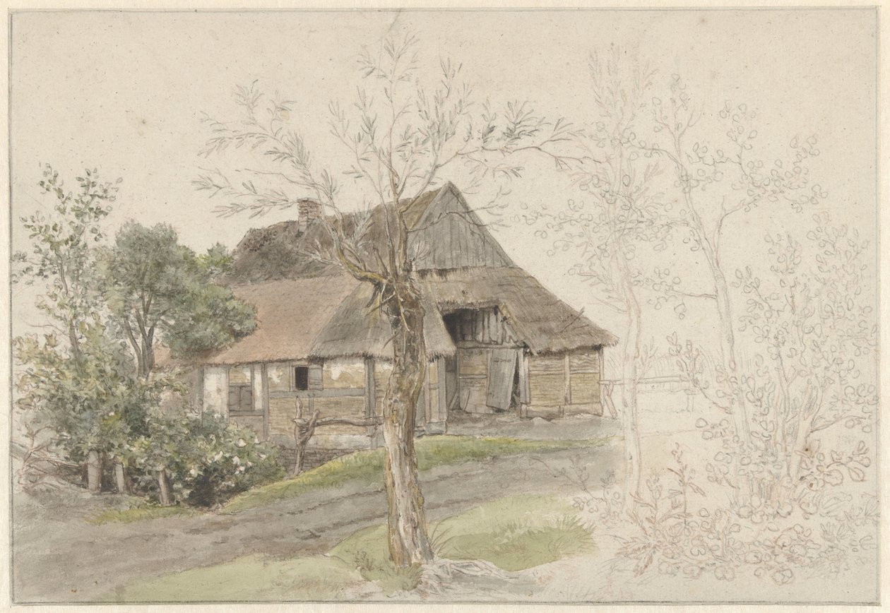 Delden'de ağaçlı çiftlik evi by Jacob Ernst Marcus