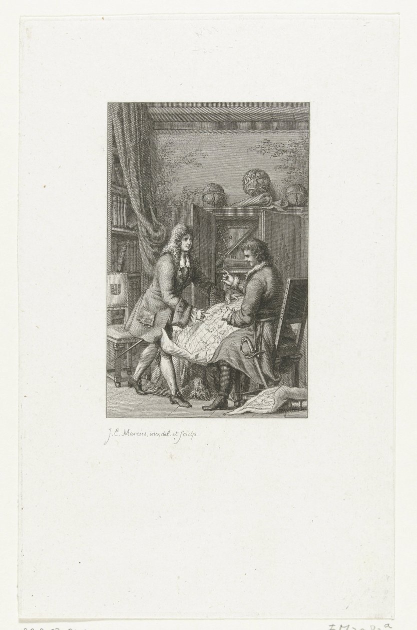 Çar Büyük Peter ve Belediye Başkanı Nicolaes Witsen bir haritayı inceliyor, 1814 by Jacob Ernst Marcus