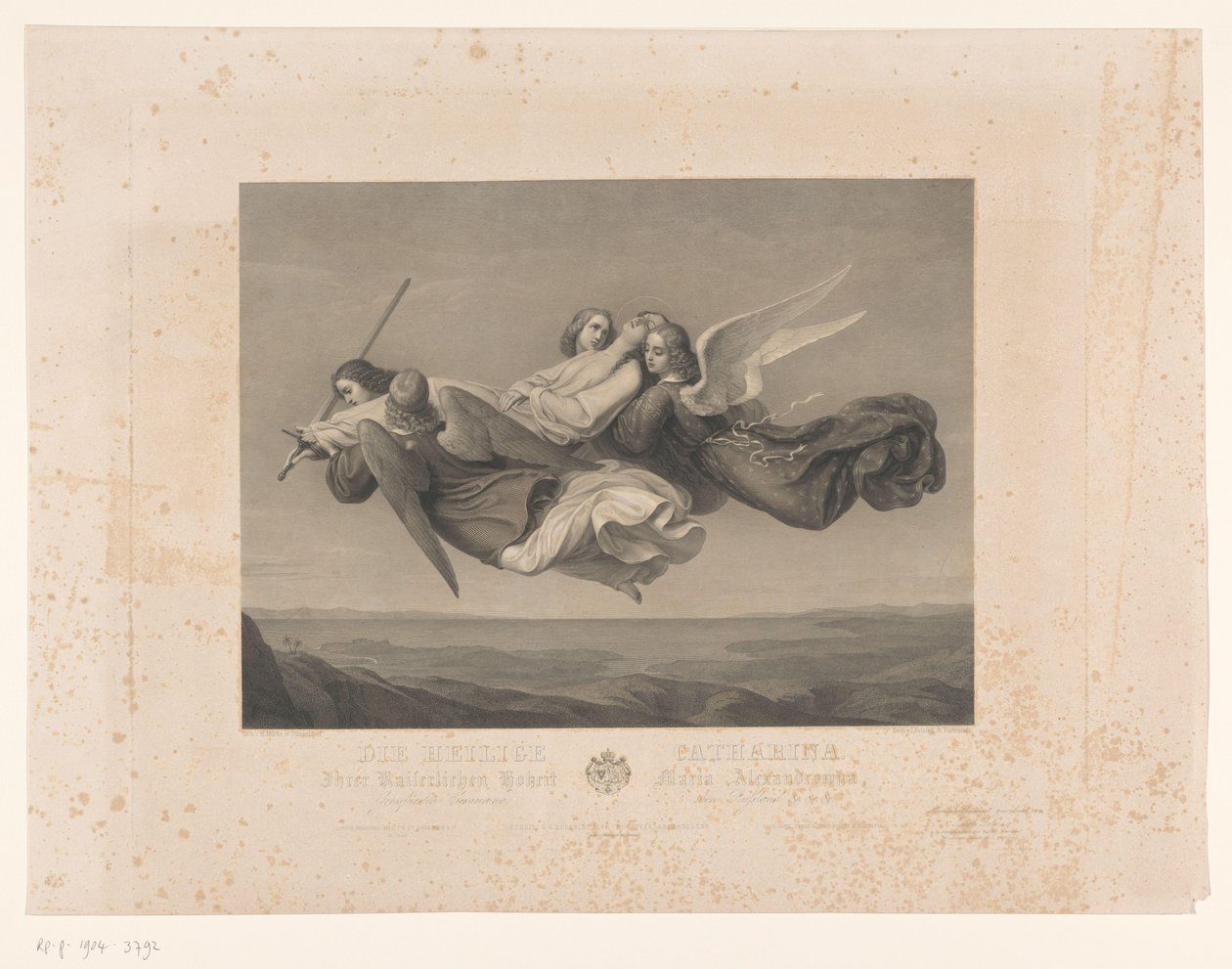 Melekler tarafından cennete taşınan İskenderiyeli Aziz Catherine by Jacob Felsing