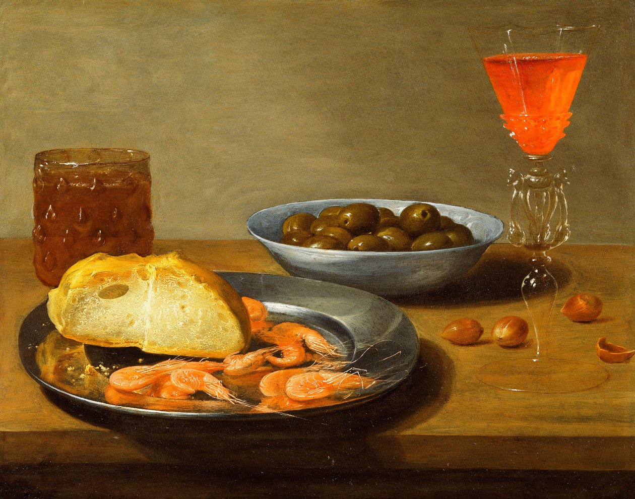 Karidesli Tabak ve Zeytinli Rulo ve Kase, by Jacob  Foppens van Es