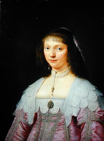 Genç Bir Kadının Portresi (panelde yağlı boya) by Jacob Fransz van der Merck
