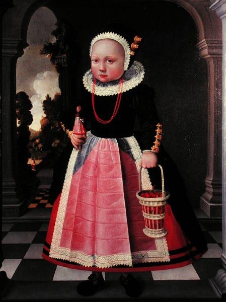 Bebek ve Sepet Tutan Küçük Bir Kızın Portresi by Jacob Gerritsz Cuyp