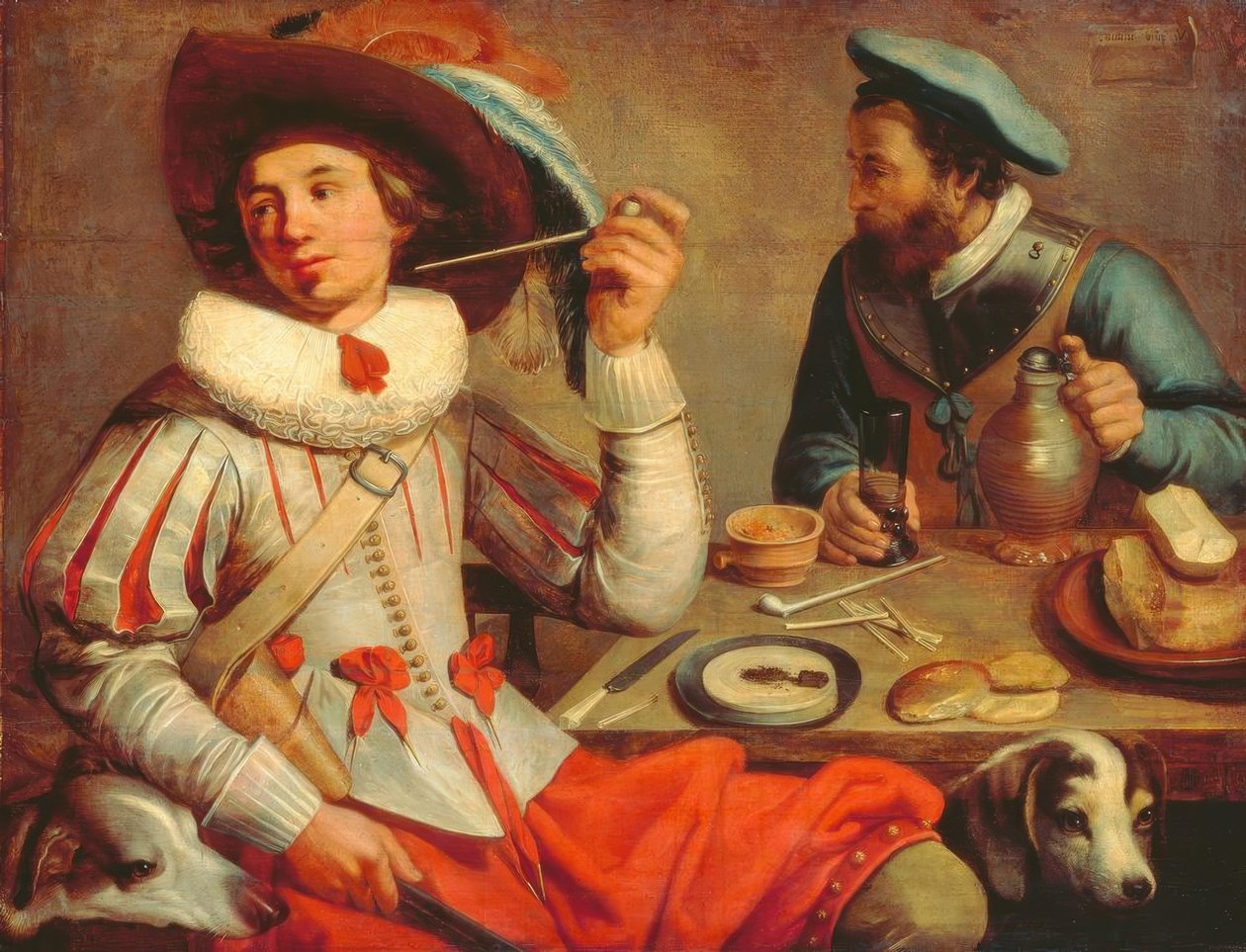 Bir masada iki asker by Jacob Gerritsz Cuyp