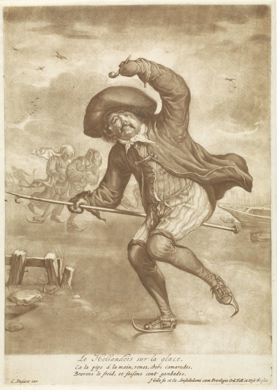 buz patencisi Le Hollandois sur la glace (nesne üzerindeki başlık) by Jacob Gole
