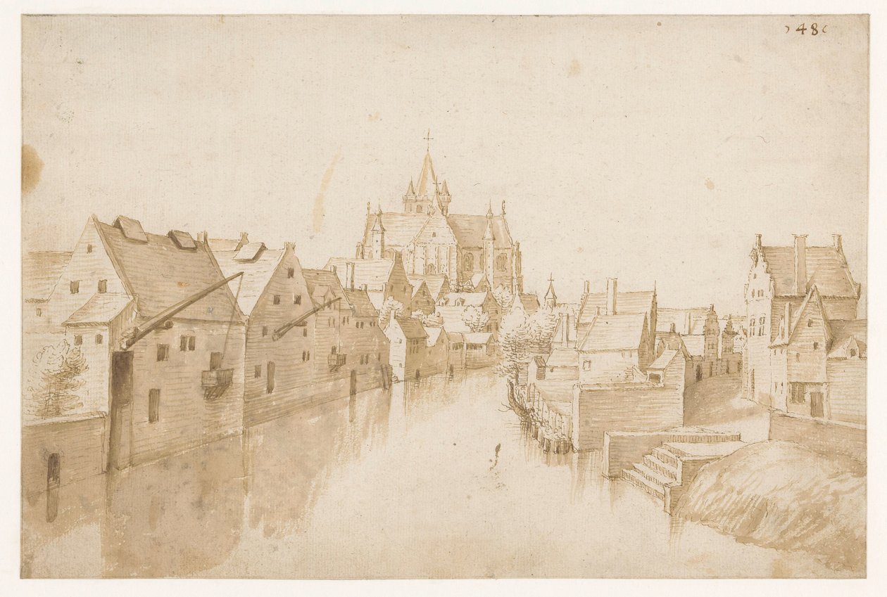 Dijle'deki Meryem Ana Kilisesi, Mechelen'de by Jacob Grimmer (possibly)