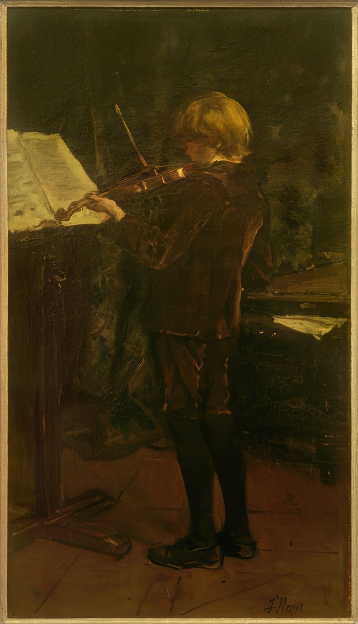 kemancı by Jacob Hendricus Maris