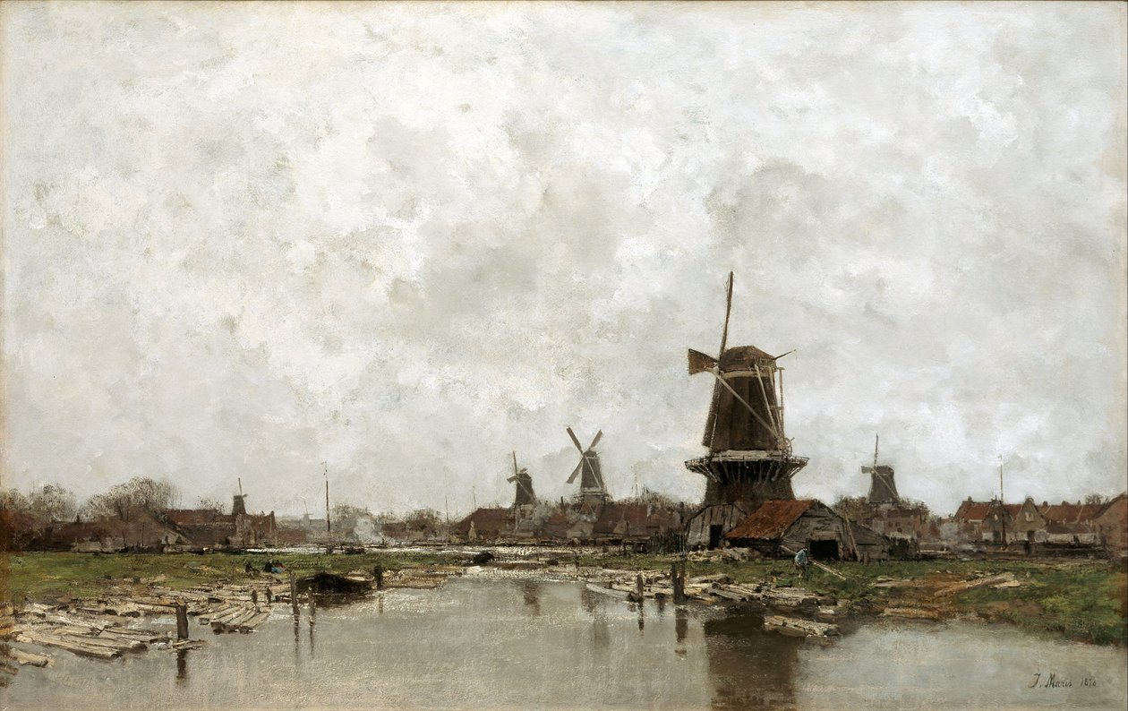 Beş Yel Değirmeni, 1878 by Jacob Henricus or Hendricus Maris