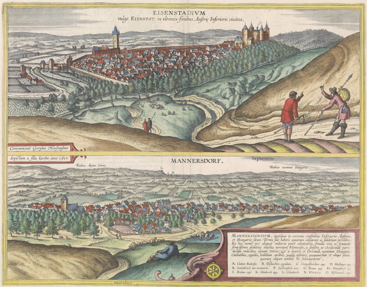 Eisenstad ve Mannersdorf manzaraları by Jacob Hoefnagel