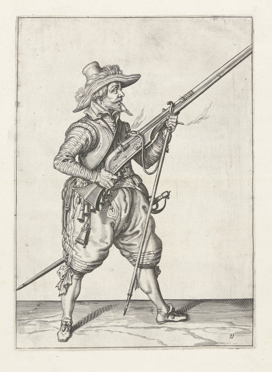 Silahşör kürkünü altına yerleştiriyor, c.1600 by Jacob II de Gheyn