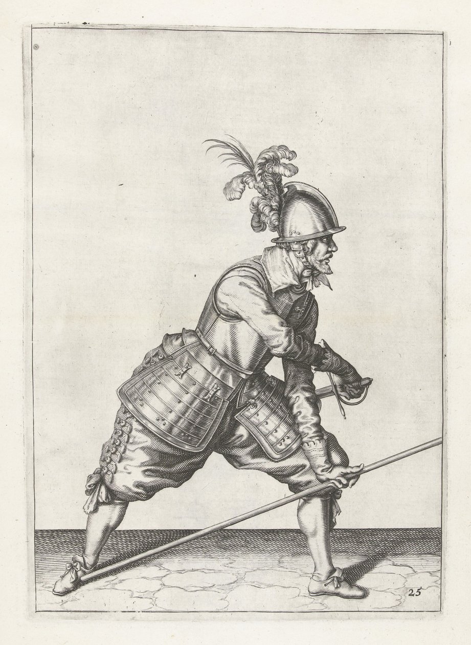 Mızrakla kılıç çeken asker, c.1600 by Jacob II de Gheyn