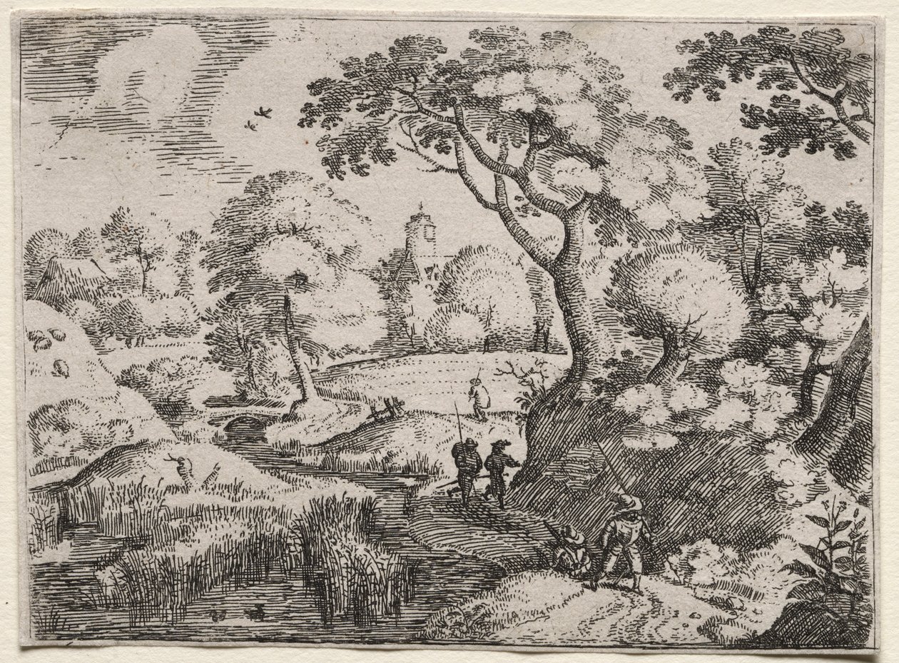 Altı Manzara: Bataklık ve Ormanlık Banka Arasındaki Yol, c. 1595. by Jacob I Savery