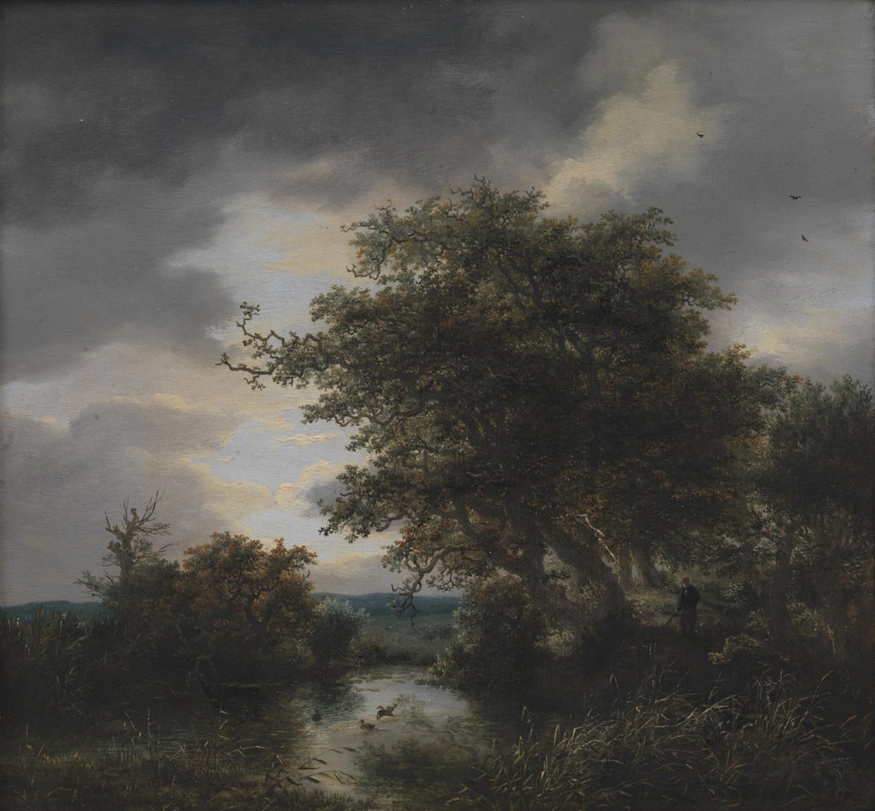 Göl kenarında meşe ağaçları by Jacob van Ruisdael