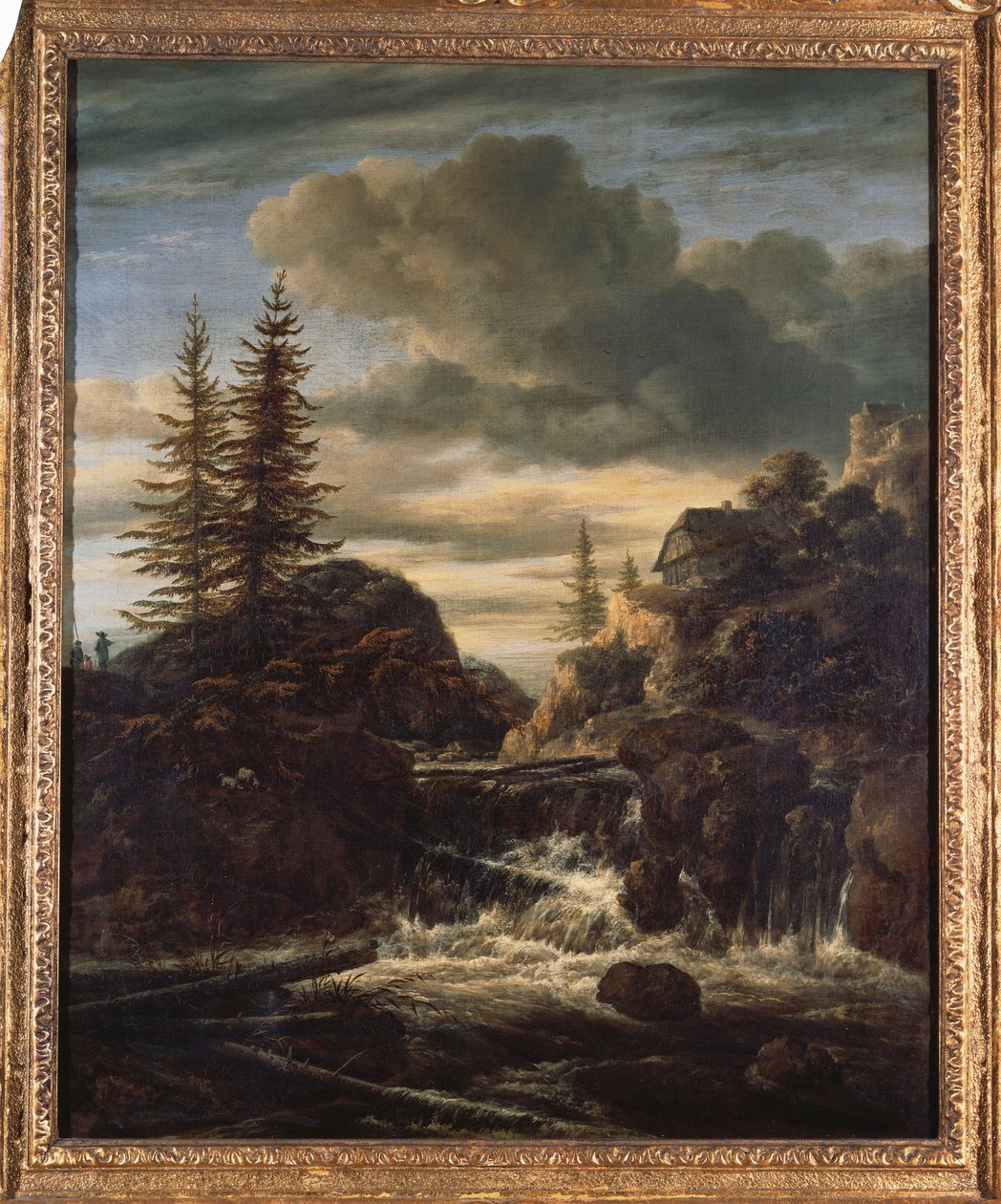 Cascade Şelaleli Norveç Manzarası by Jacob van Ruisdael