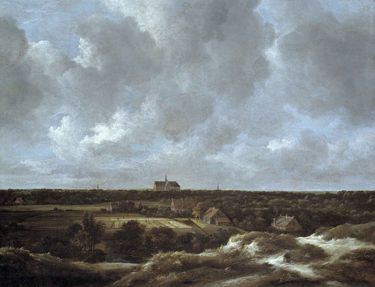 Haarlem ve Ağartma Tarlalarından Bir Görünüm, c.1665-70 (tuval üzerine yağlı boya) by Jacob van Ruisdael