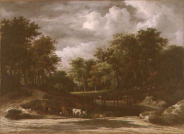 Bir Orman Manzarası (tuval üzerine yağlı boya) by Jacob van Ruisdael