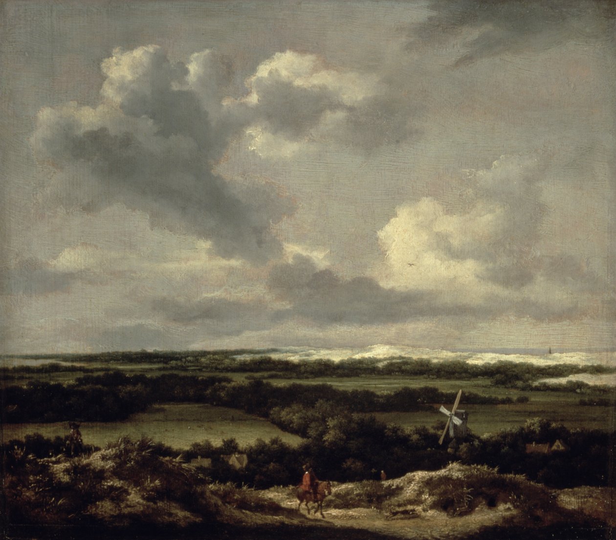 Haarlem yakınlarındaki Kum Tepeleri ile manzara (tuval üzerine yağlı boya) by Jacob van Ruisdael