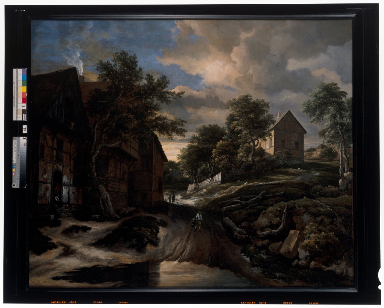 Yarı Ahşap Evlerle Manzara by Jacob Isaaksz. or Isaacksz. van Ruisdael