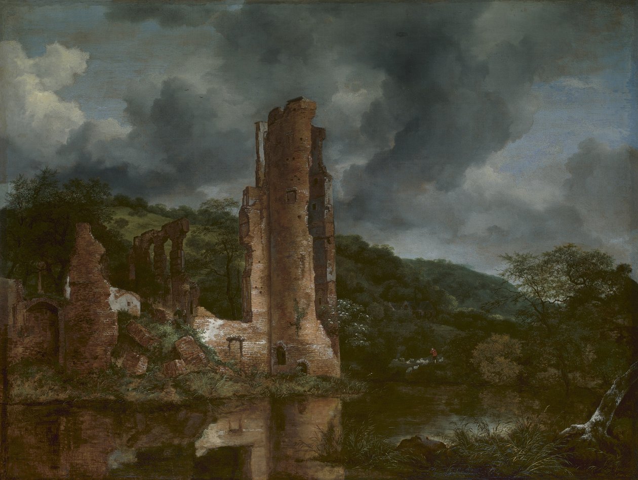 Egmond Kalesi Harabeleri ile Manzara, 1650-55 by Jacob van Ruisdael
