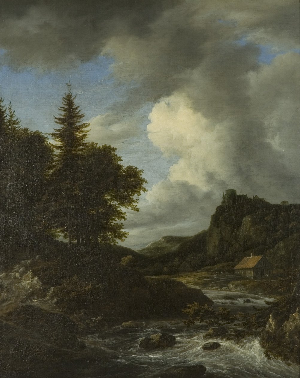 Spate Nehri, 1660 dolayları (tuval üzerine yağlı boya) by Jacob van Ruisdael