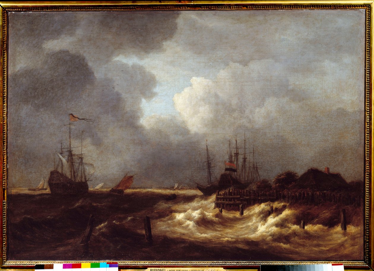 Jacob Isaakszoon van Ruisdael (Ruysdael) (1628-1682) tarafından Tempete Tablosu 17. yüzyıl. Güneş 1,1x1,6 m by Jacob van Ruisdael