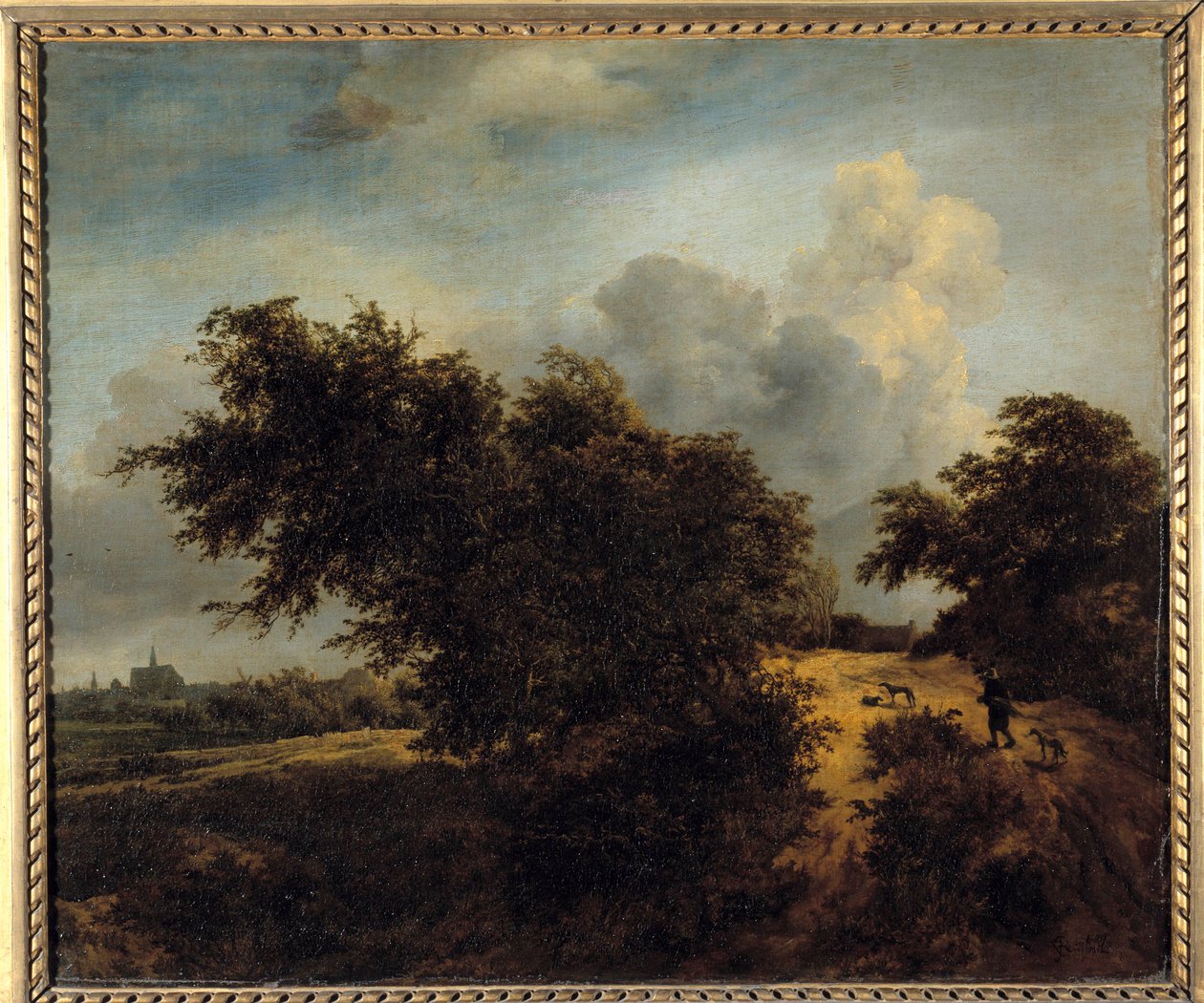 Jacob Isaakszoon van Ruisdael (Ruysdael) (1628-1682) tarafından yapılan çalı boyama 17. yüzyıl Güneş. 0,68 x 0,82 m by Jacob van Ruisdael