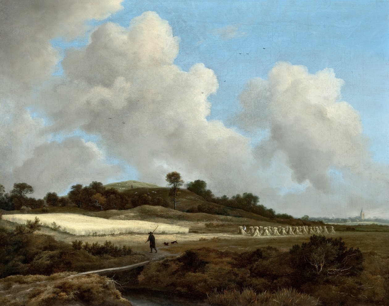 Uzak Kasabalı Tahıl Tarlalarının Görünümü, 1670 dolayları by Jacob van Ruisdael