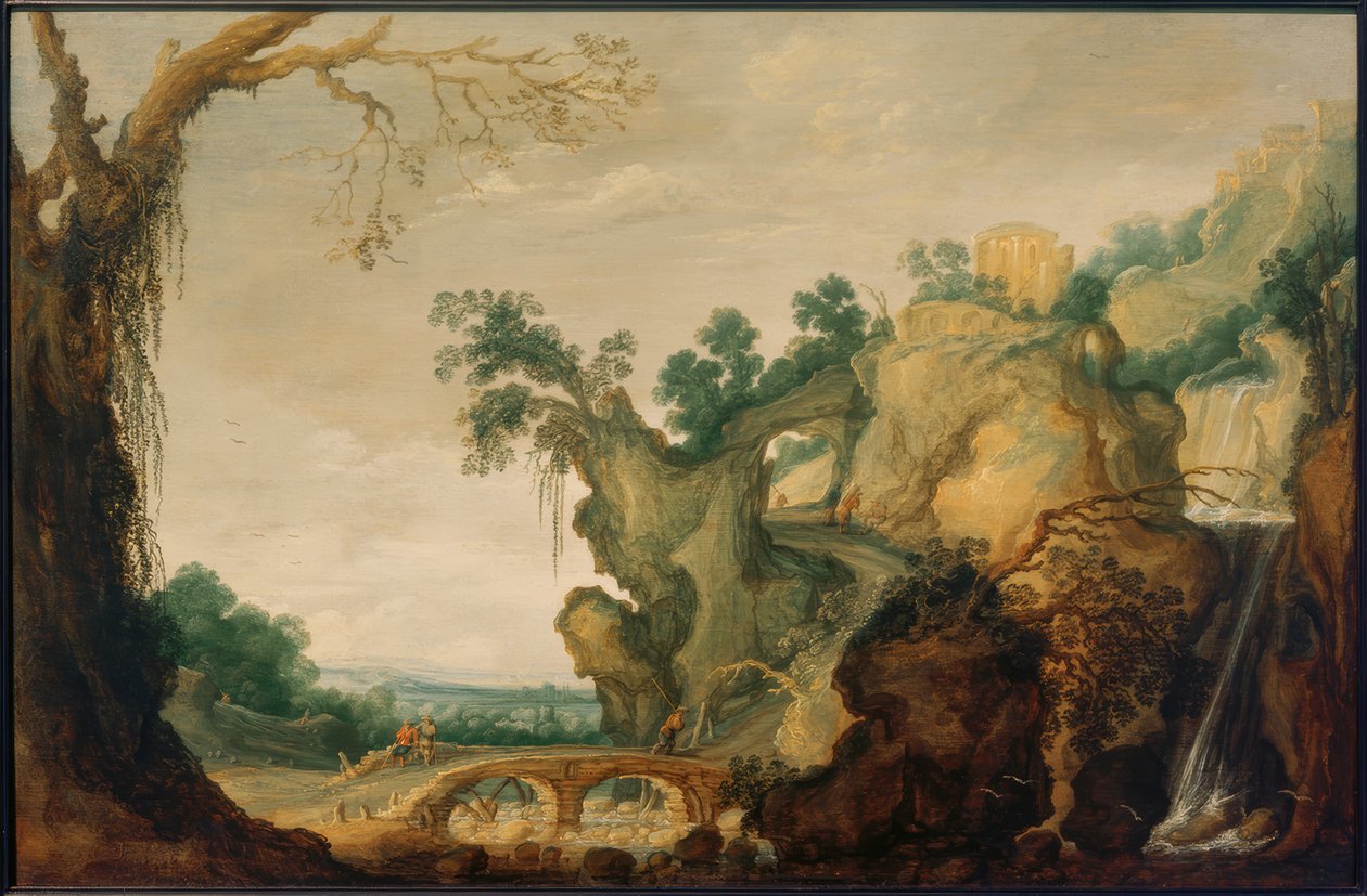 Tivoli Tapınağı ile manzara by Jacob Jacobsz. van Geel