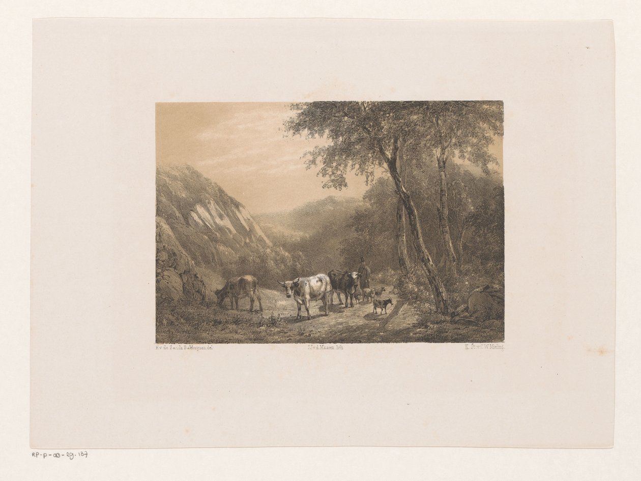 Dağlarda sürüsü olan çoban by Jacob Jan van der Maaten