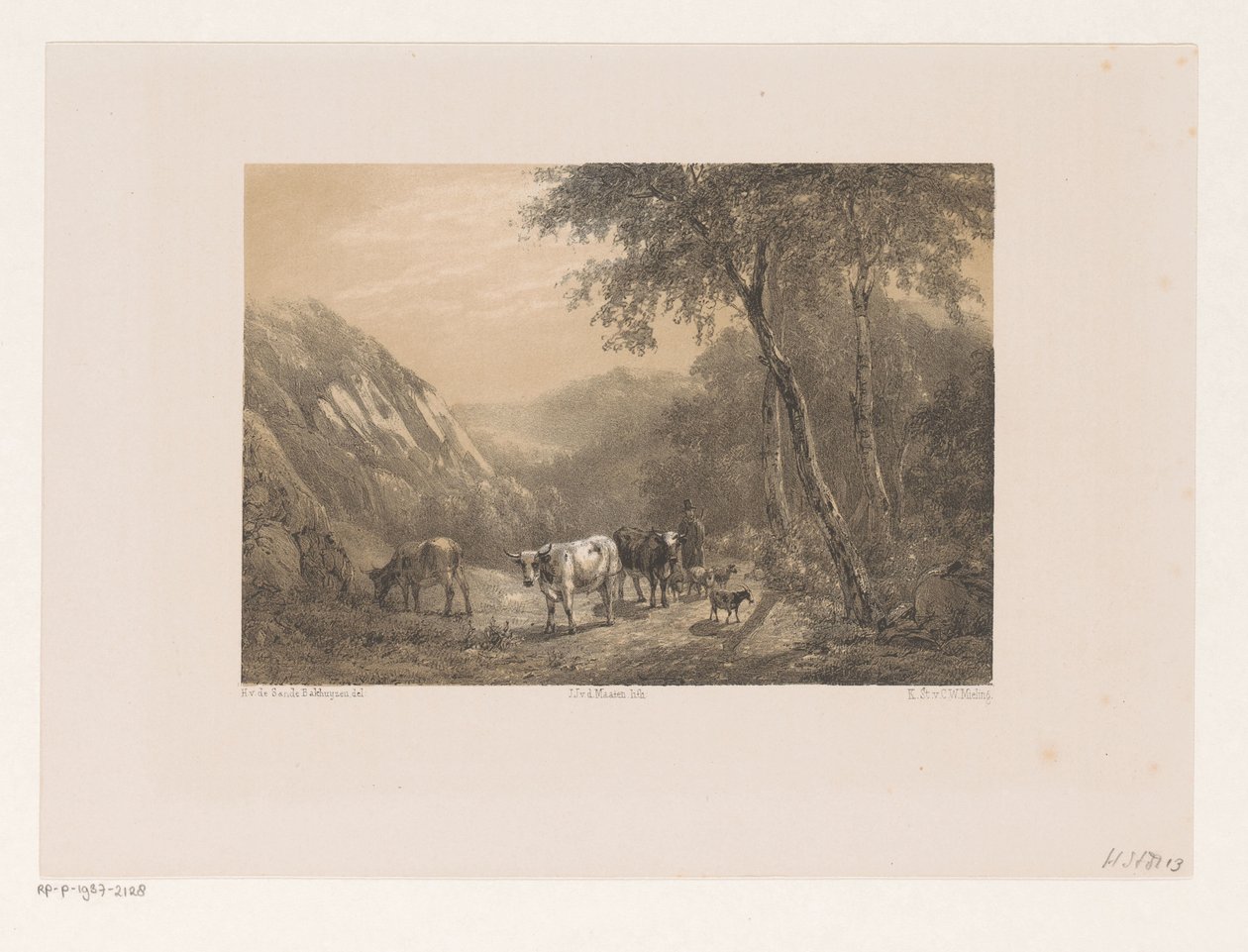Dağlarda sürüsü olan çoban by Jacob Jan van der Maaten