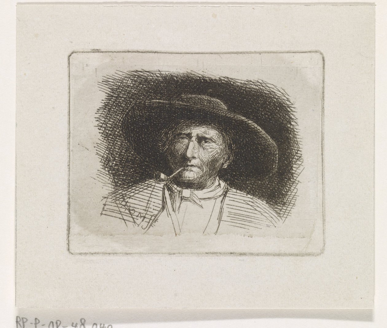 Borulu bir adamın başı by Jacob Jan van der Maaten