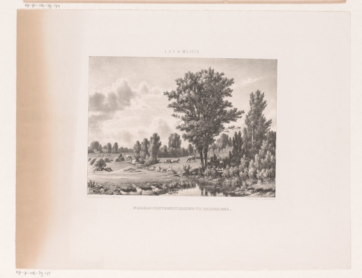 İnekler ve dinlenme çobanı ile manzara by Jacob Jan van der Maaten