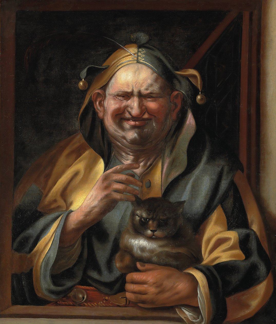 Bir kedi ile bir şakacı by Jacob Jordaens
